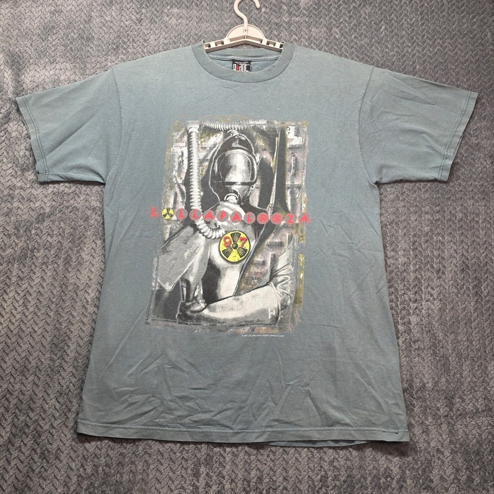 VTG Lollapalooza 1997 Tour T-Shirt Mens XL Blue Green‎ Giant Tultex Tool Korn